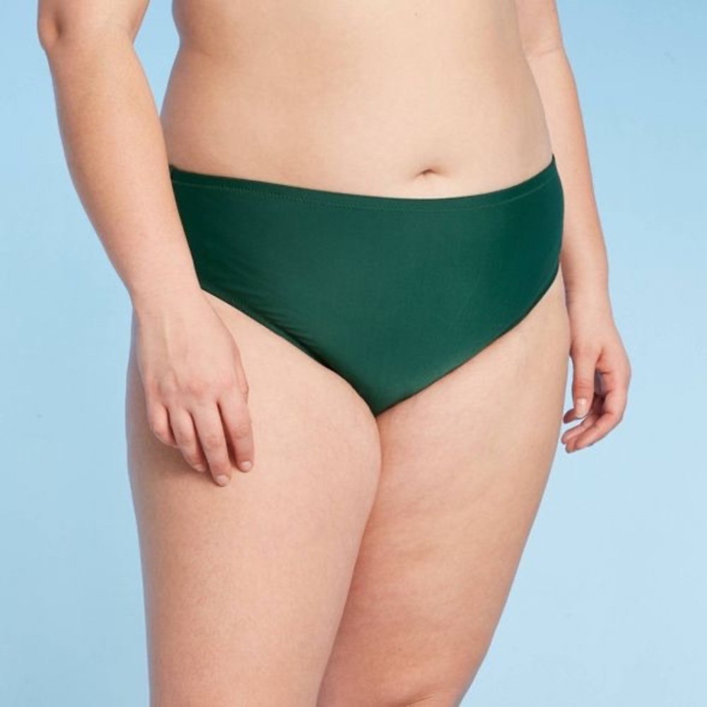Kona Sol Bikini Swim Bottom 16W/18W Green Hipster High Coverage Plus Size NWT - Picture 3 of 4